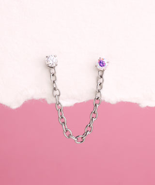 Titanium Charm Gem Flatback Chain - OumoJewelry