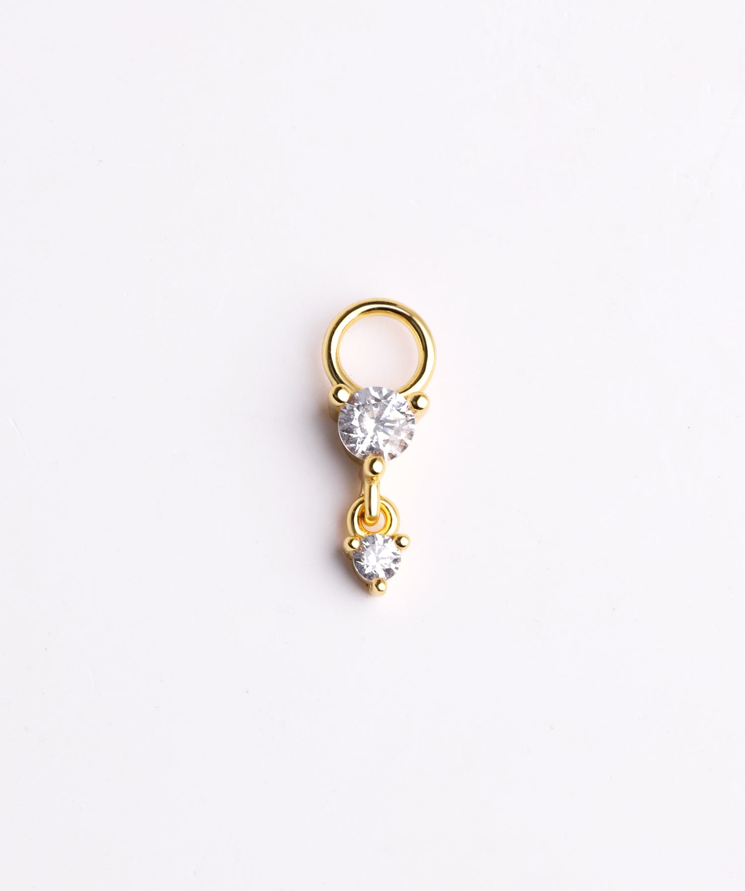 Round Gemstone Drop Charm