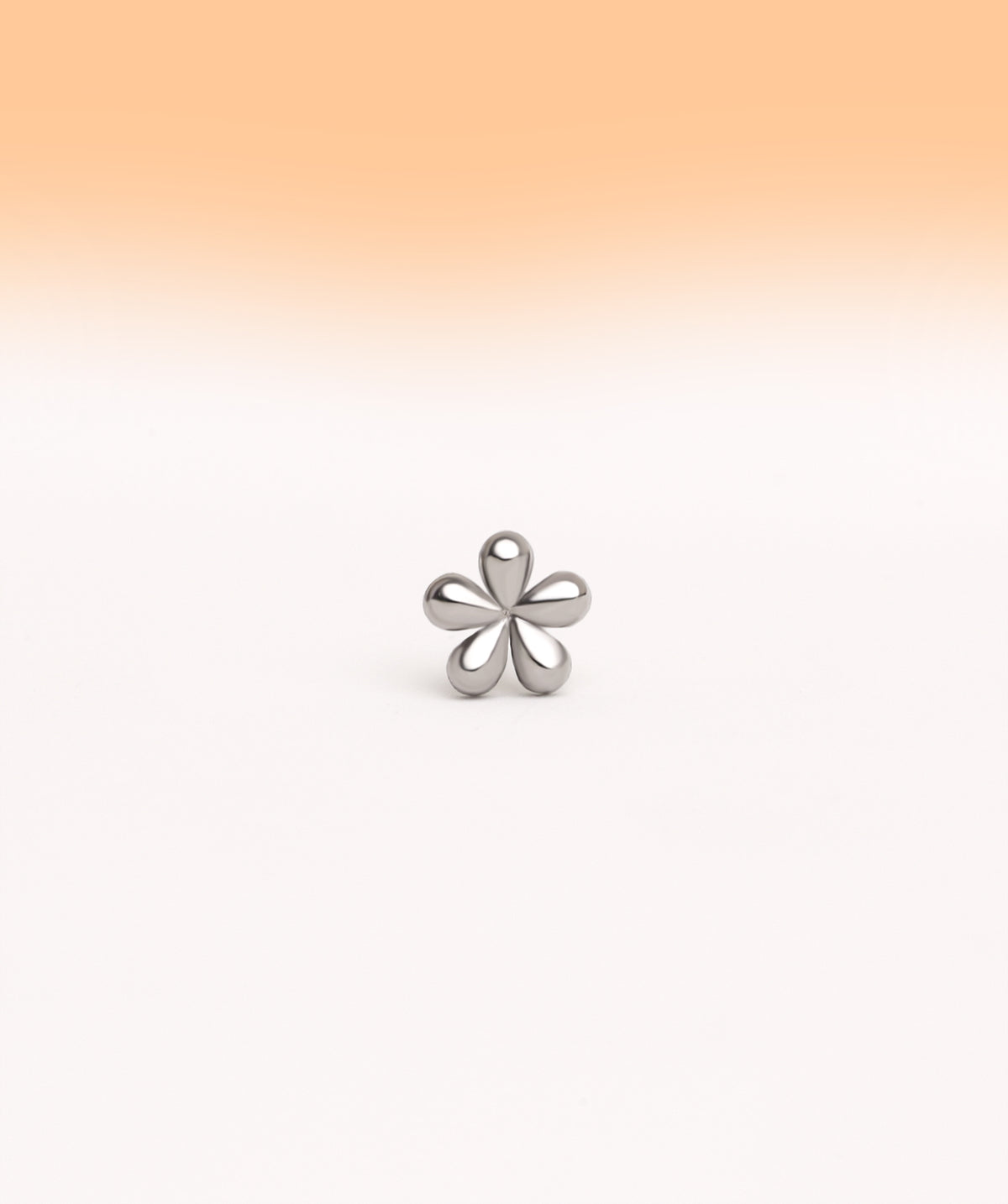 Titanium Flower Flatback Stud - Titanium - Helix, Forward Helix, Upper Lobe - Oumo Jewelry
