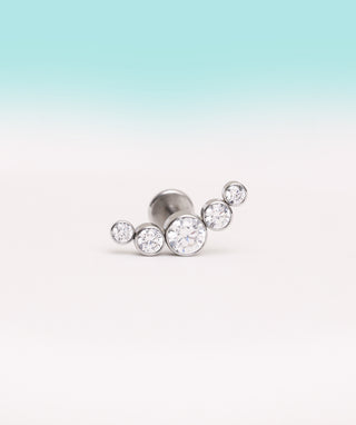 Gemstone Curved Flatback Stud - OumoJewelry
