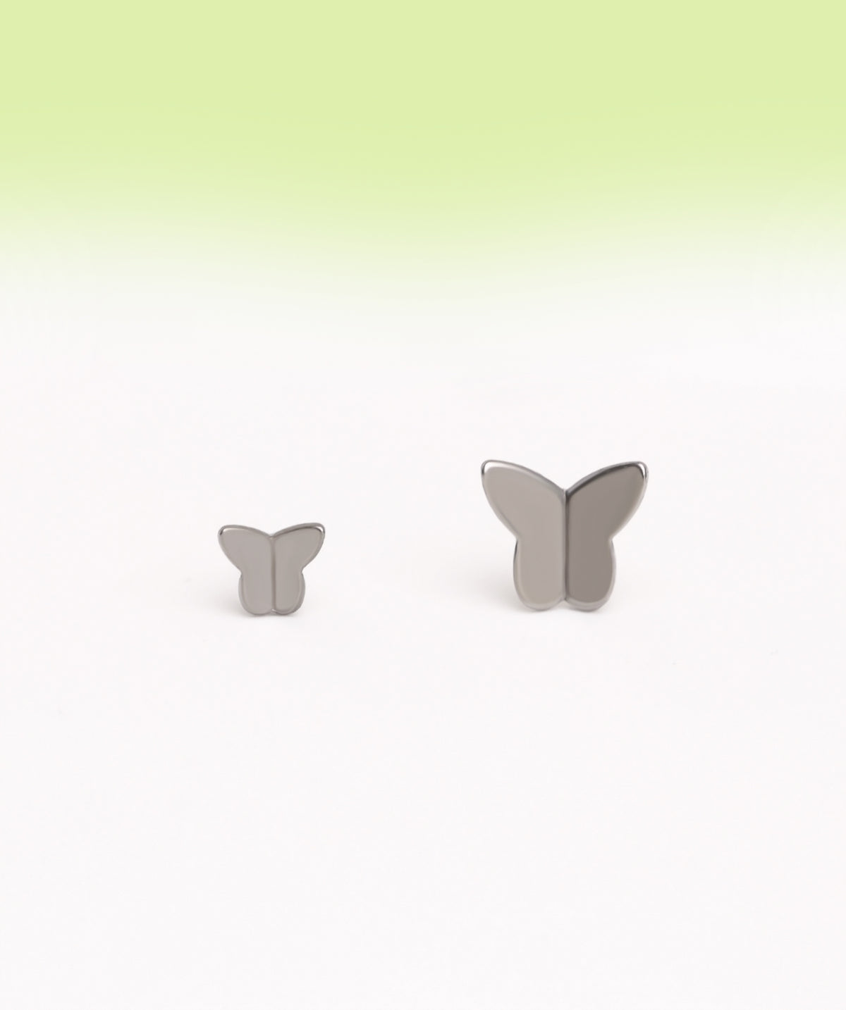 Titanium Simple Butterfly Flatback Stud - Titanium - Helix, Conch, Upper Lobe - Oumo Jewelry