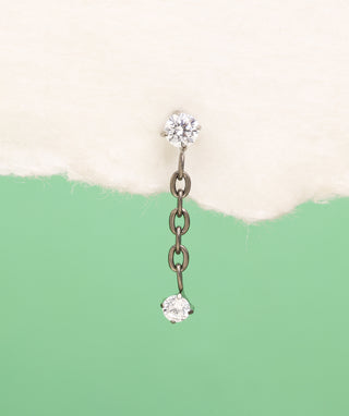 Titanium Round Gemstone Flatback Drop - OumoJewelry