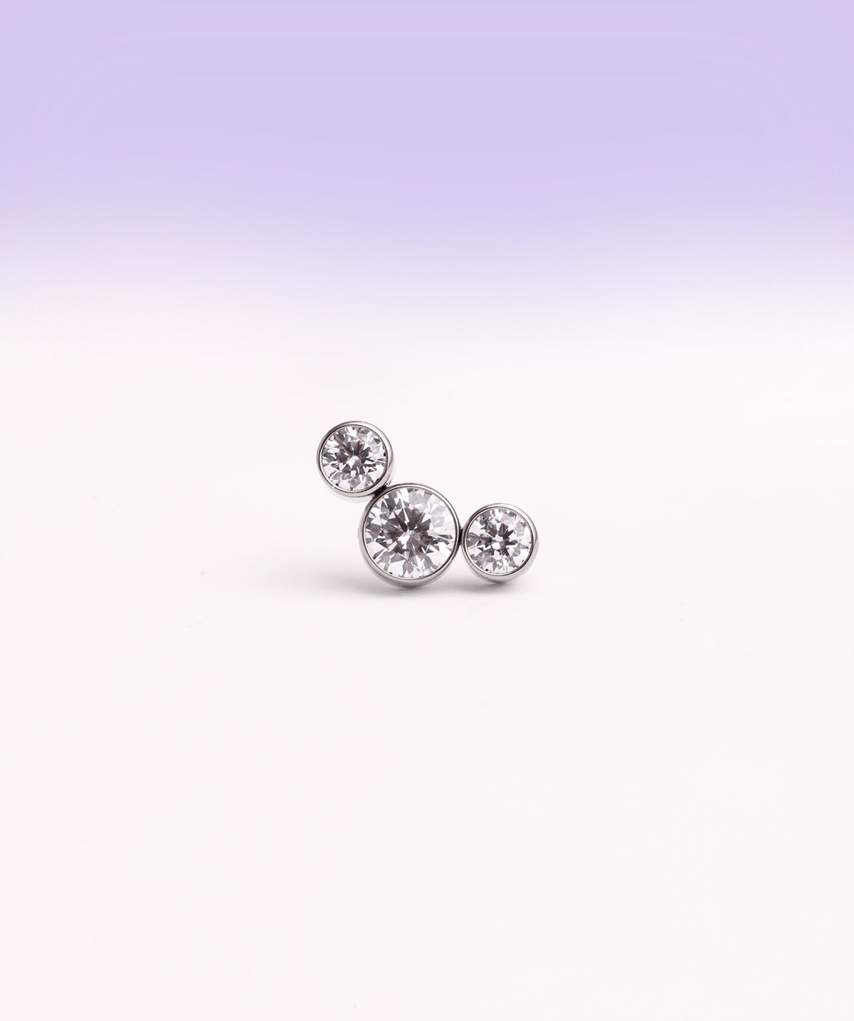 Titanium Basic Gemstone Flatback Stud - Titanium - Helix, Upper Lobe, Conch - Oumo Jewelry