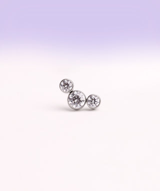 Titanium Basic Gemstone Flatback Stud - OumoJewelry