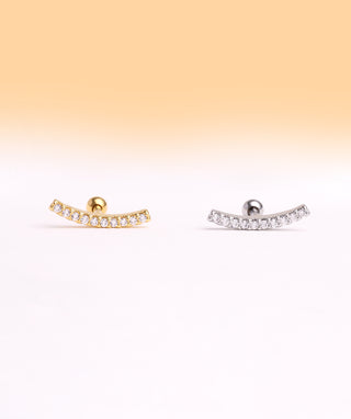 Sparkly Curved Stud - OumoJewelry