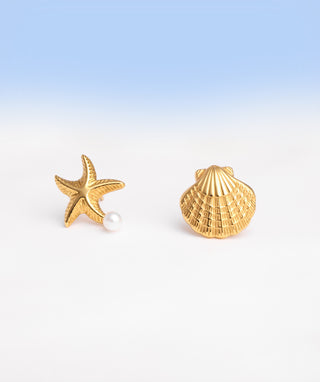 Starfish Pearl Shell Stud - OumoJewelry