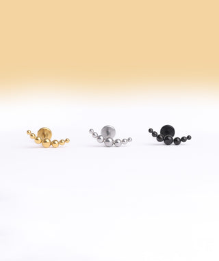 Curved Ball Flatback Stud - OumoJewelry