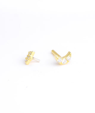 Moon Star Reversible Flatback Stud - OumoJewelry