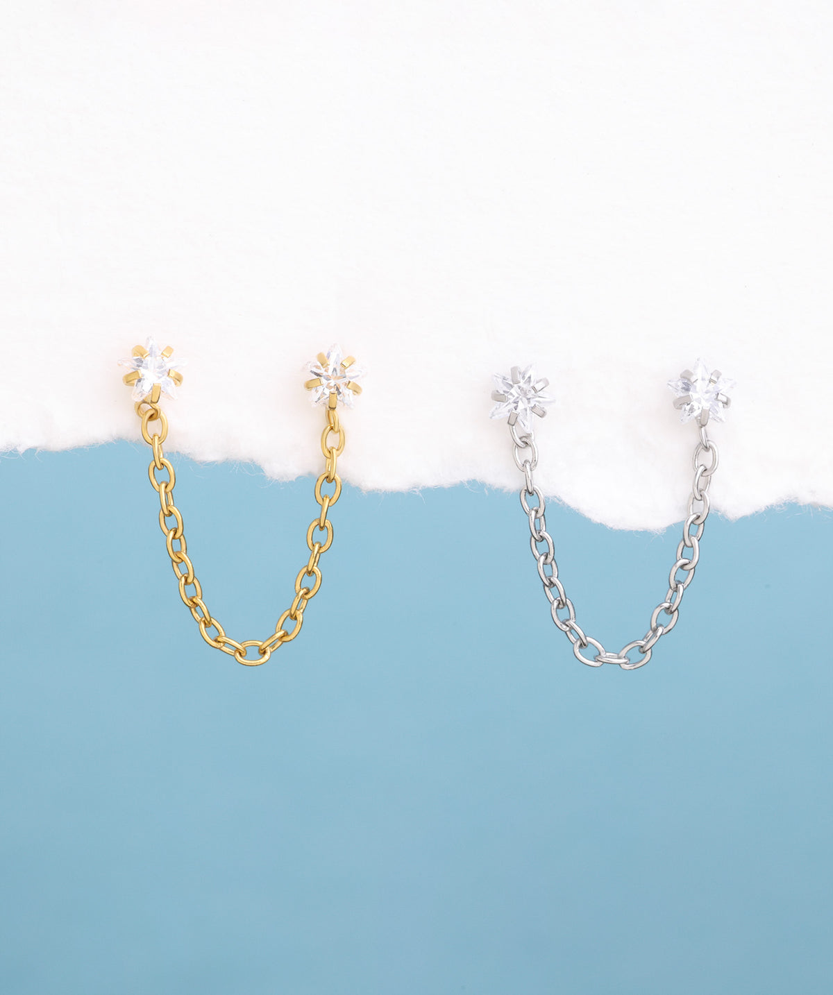 Shining Star Chain - Stainless Steel - Lobe, Upper Lobe - Oumo Jewelry