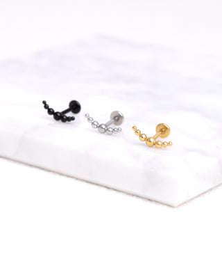 Curved Ball Flatback Stud - OumoJewelry
