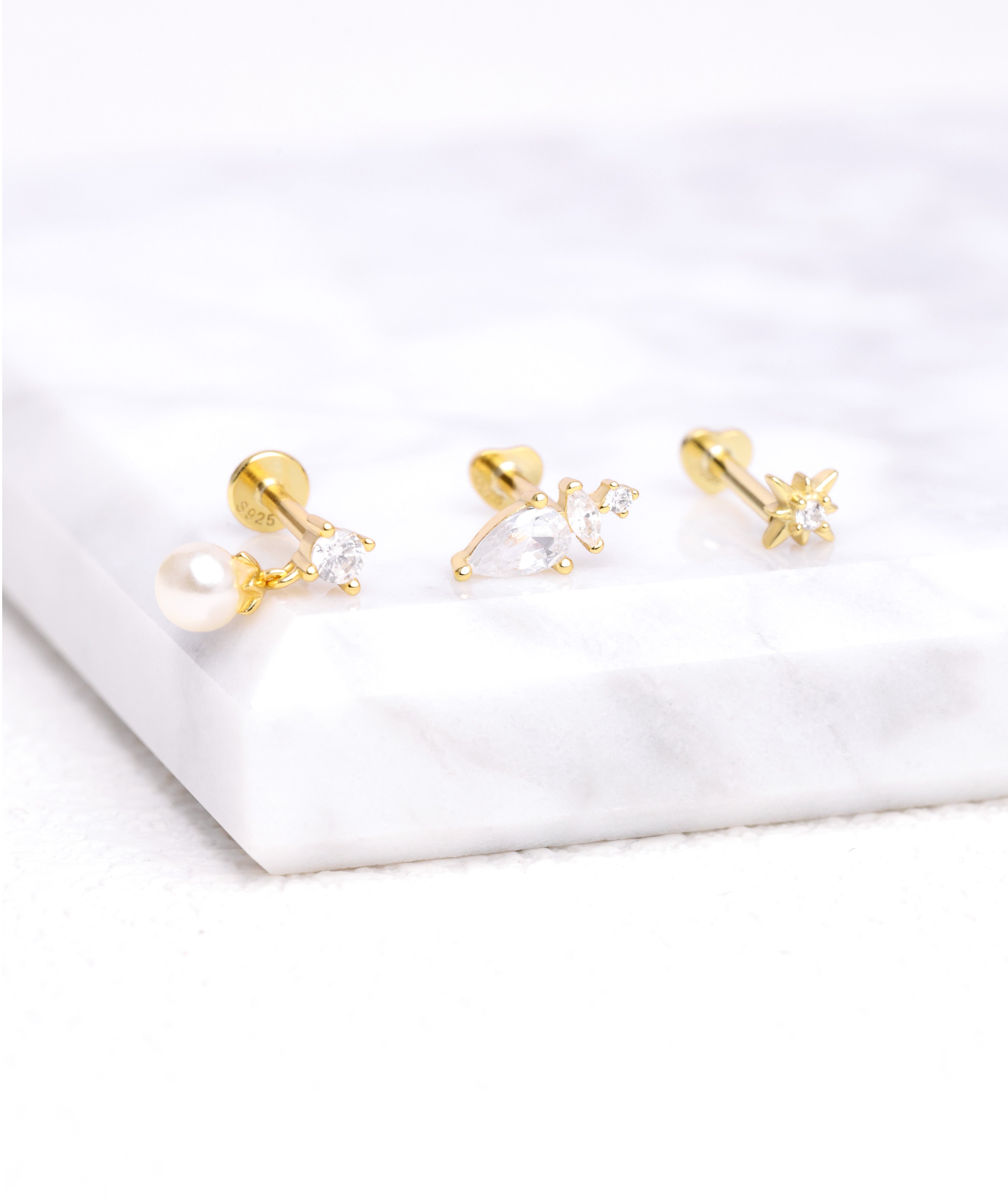 Marquise Reversible Flatback Stud