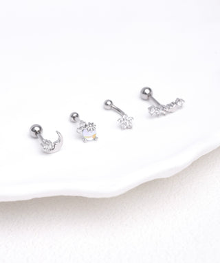 Lovely Crescent Moon Stud - OumoJewelry