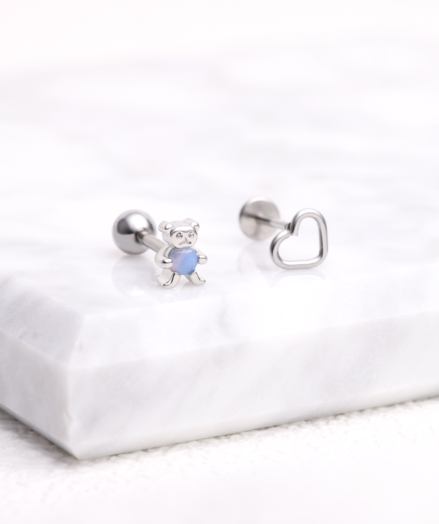 Simple Hollow Heart Stud