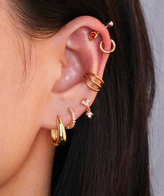 Love Palm Vertical Helix Stud - OumoJewelry