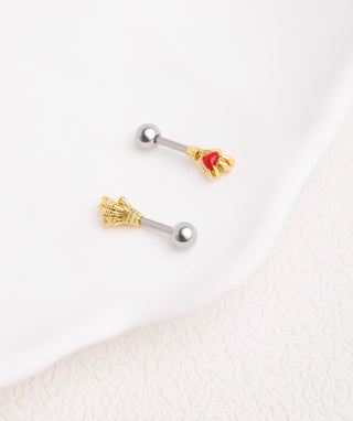 Love Palm Vertical Helix Stud - OumoJewelry