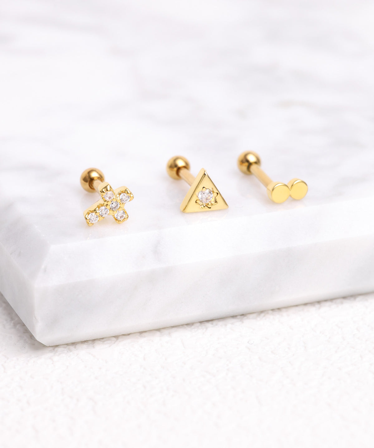 Simple Stud - Stainless Steel - Upper Lobe, Helix, Flat - Oumo Jewelry