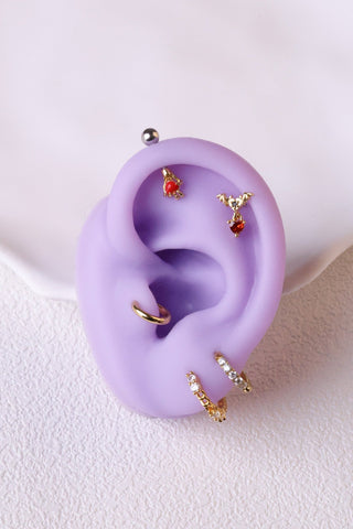 Love Palm Vertical Helix Stud - OumoJewelry