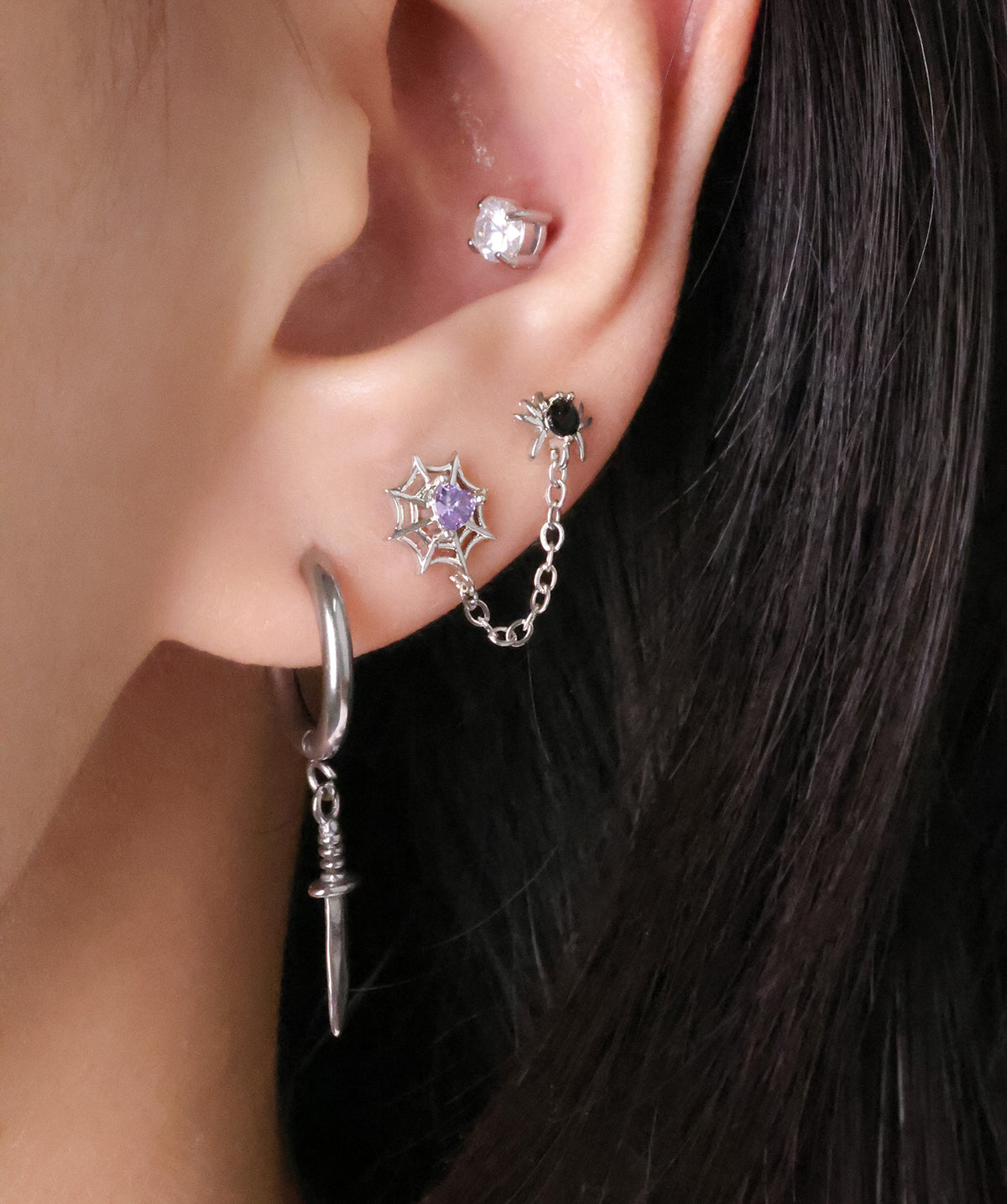Sword Drop Earrings - Stainless Steel - Oumo Jewelry