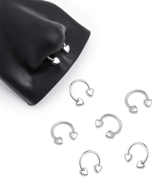 Puffed Heart Nose Ring - OumoJewelry