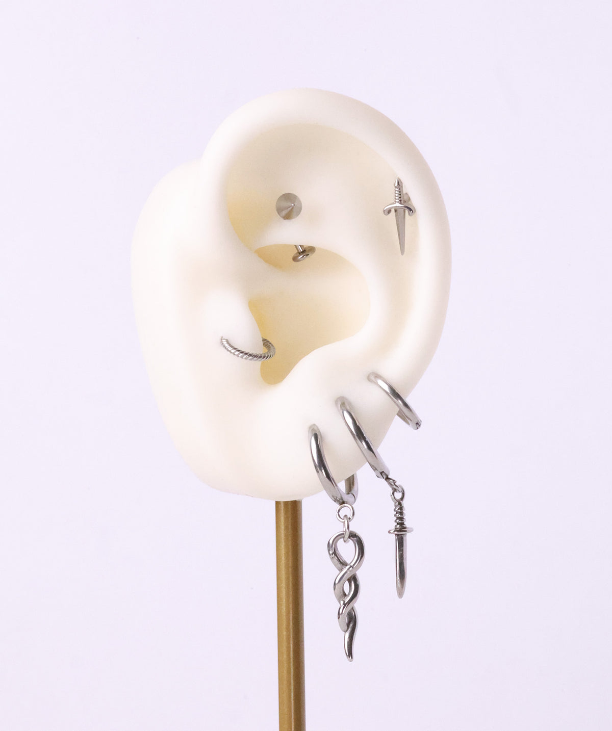 Sword Drop Earrings - Stainless Steel - Oumo Jewelry