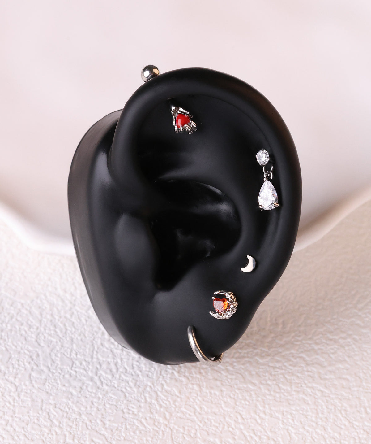 Water Drop Drop - Stainless Steel - Upper Lobe, Helix, Flat - Oumo Jewelry