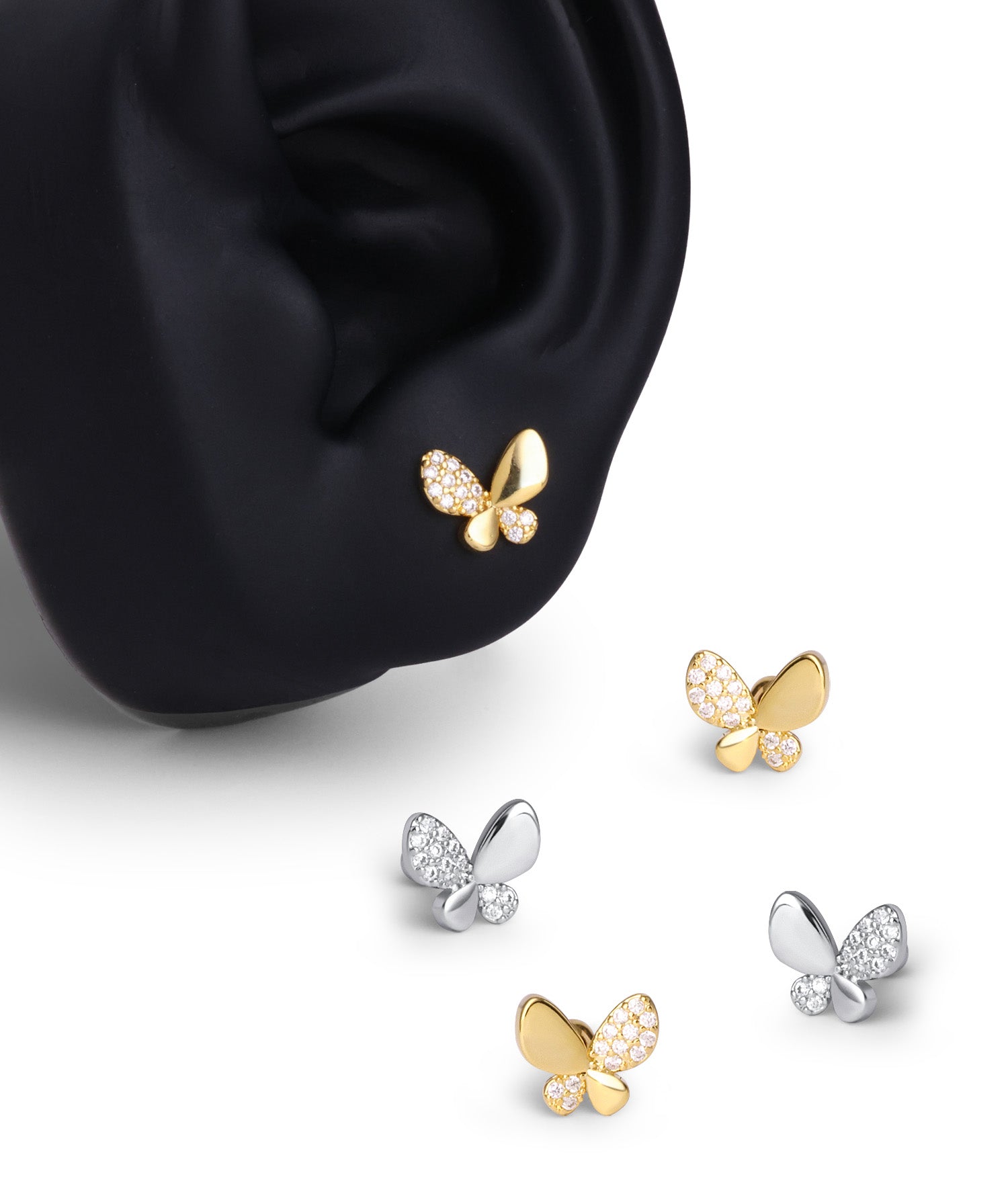 Elegant Butterfly Stud