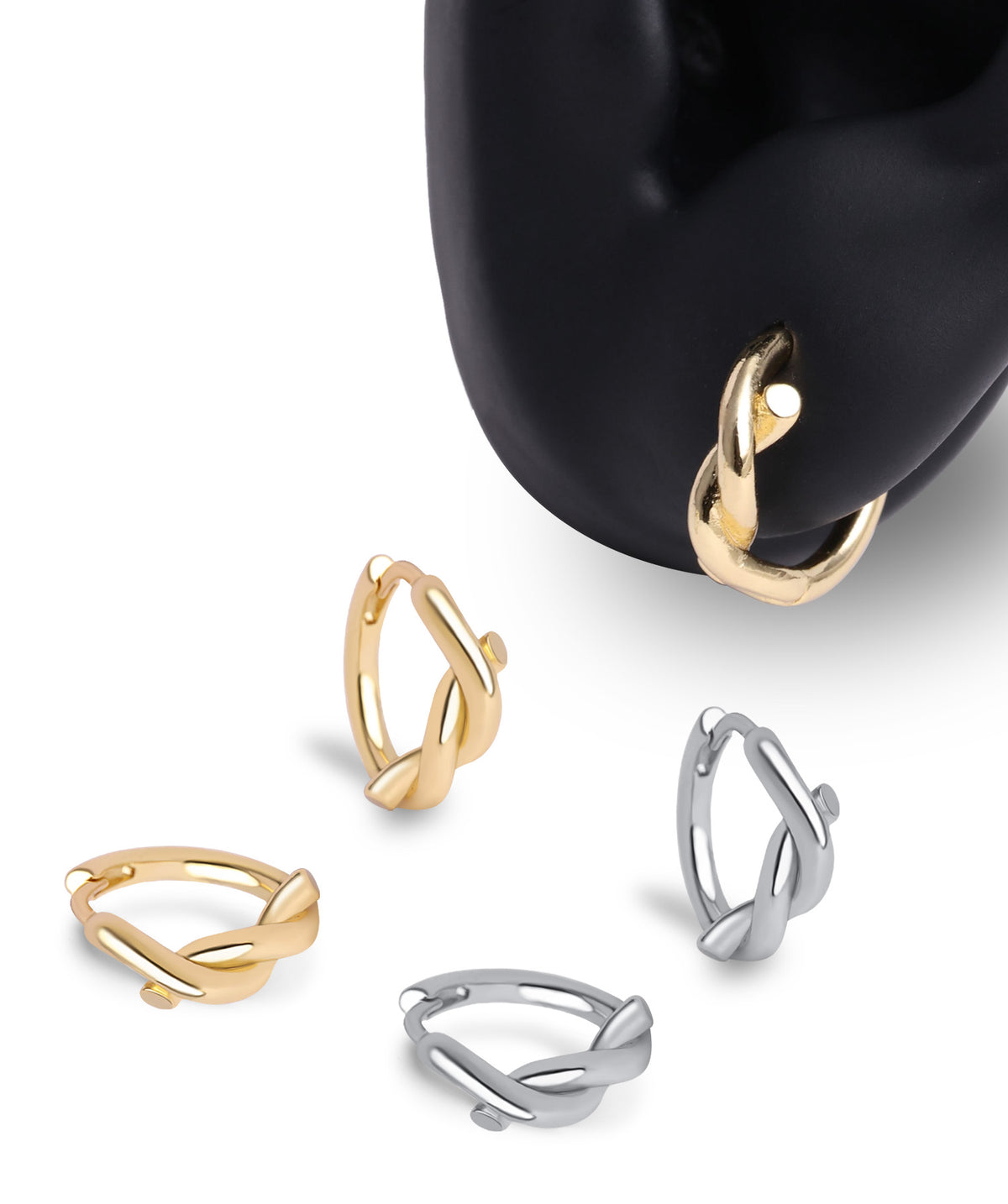 Knot Hoops - Brass - Oumo Jewelry