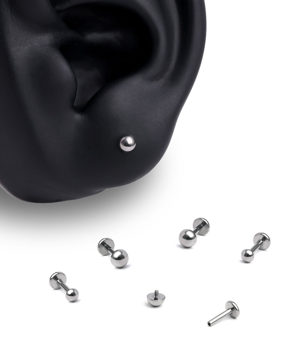 Titanium Simple Flatback Stud - Titanium - Helix, Forward Helix, Upper Lobe - Oumo Jewelry