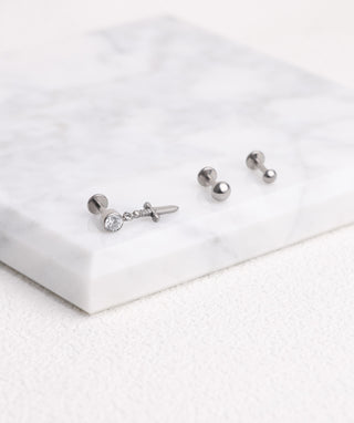 Titanium Simple Flatback Stud - OumoJewelry