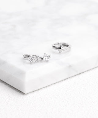 Petite Flower Helix Hoop - OumoJewelry