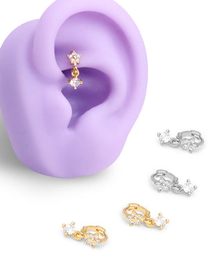 Petite Flower Helix Hoop - OumoJewelry