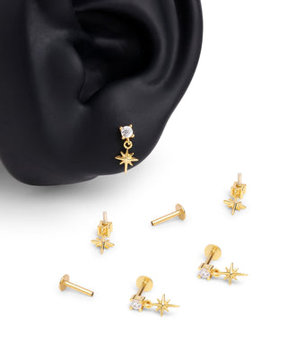 Octagonal Star Flatback Drop - OumoJewelry