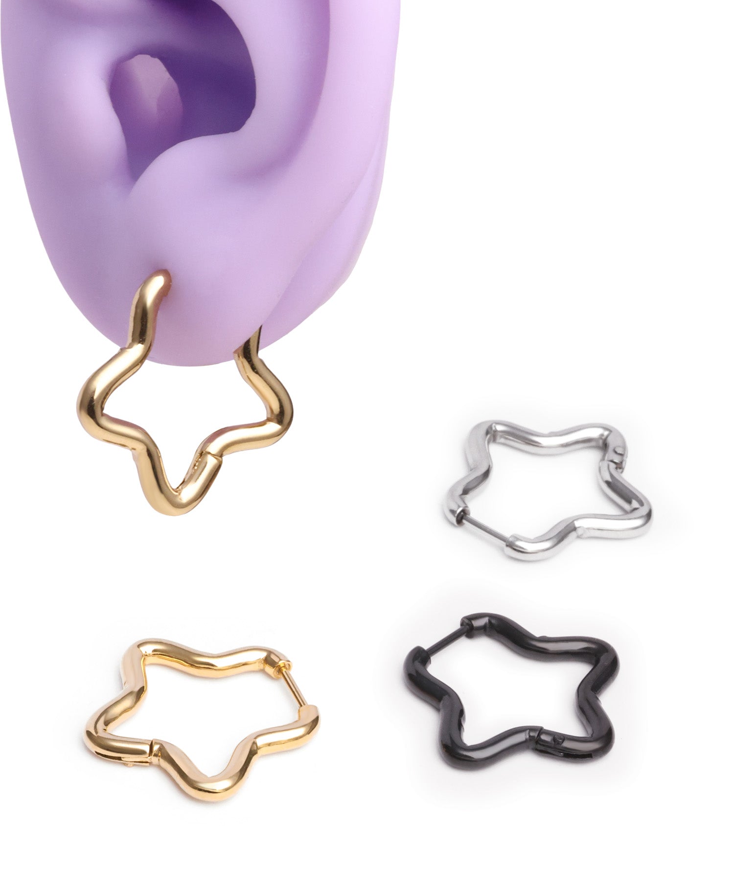 Charm Star Hoops