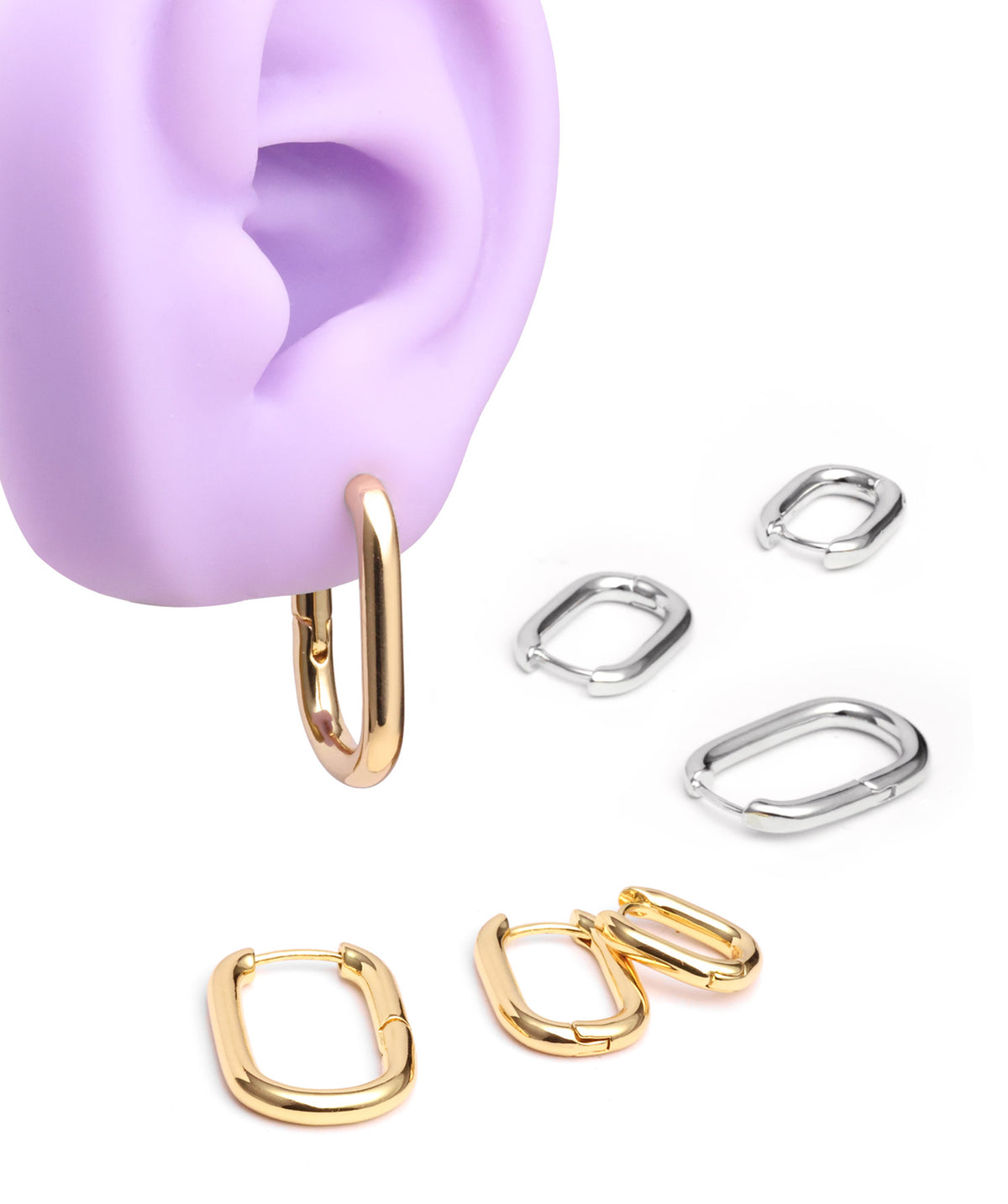 Basic U-Shaped Hoops - Brass - Oumo Jewelry