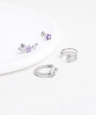Sparkling Heart Hoops - OumoJewelry