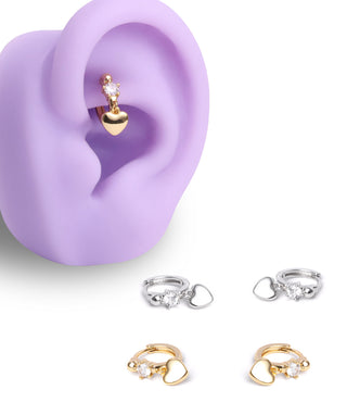 Cute Heart Helix Hoop - OumoJewelry
