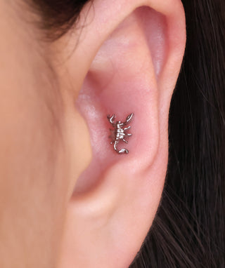 Titanium Scorpion Flatback Stud - OumoJewelry