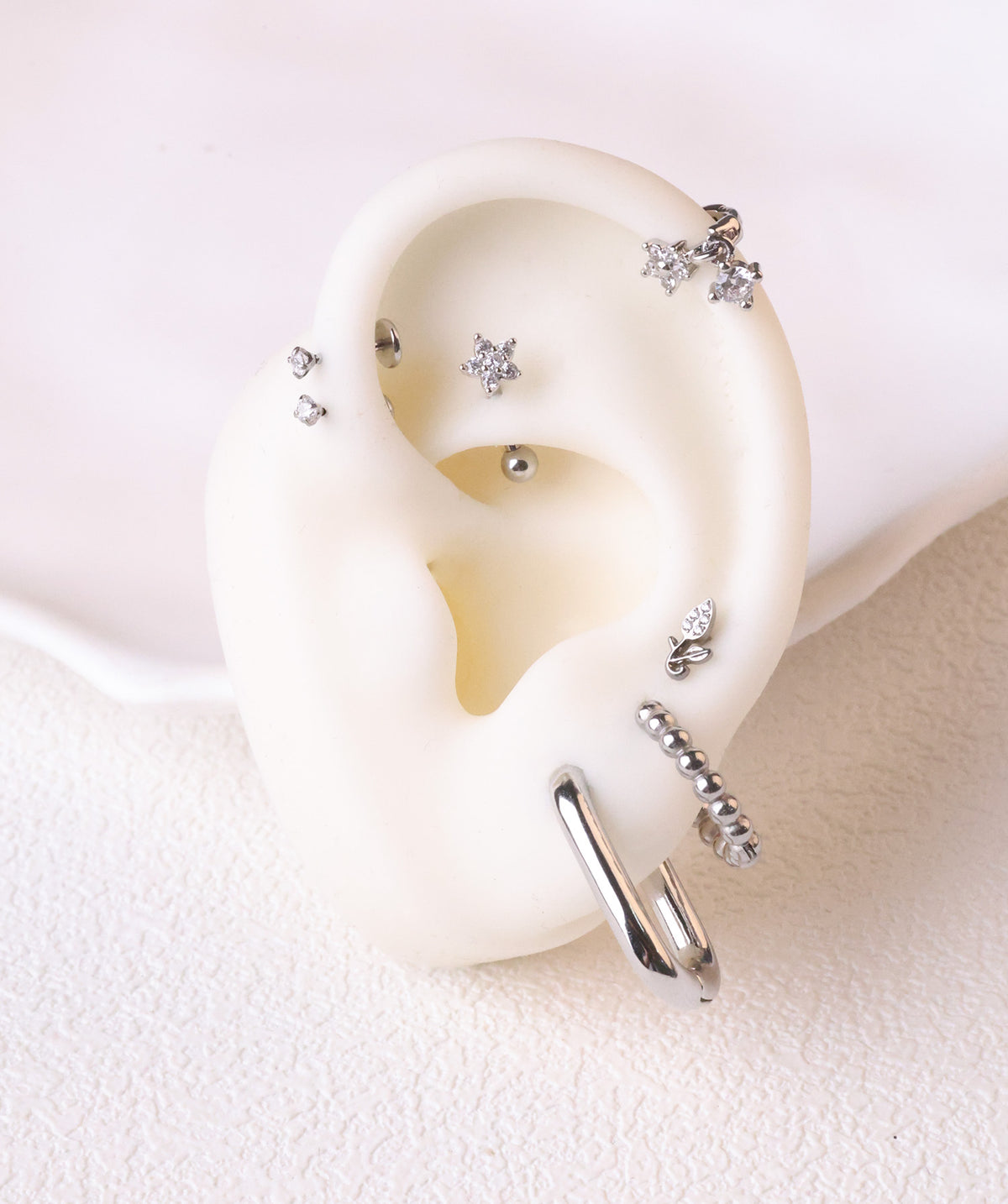 Beaded Hoop Earrings - Stainless Steel - Oumo Jewelry