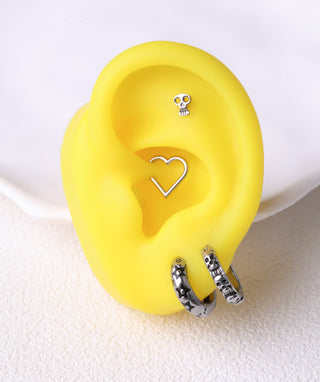 Titanium Hollow Skull Flatback Stud - OumoJewelry