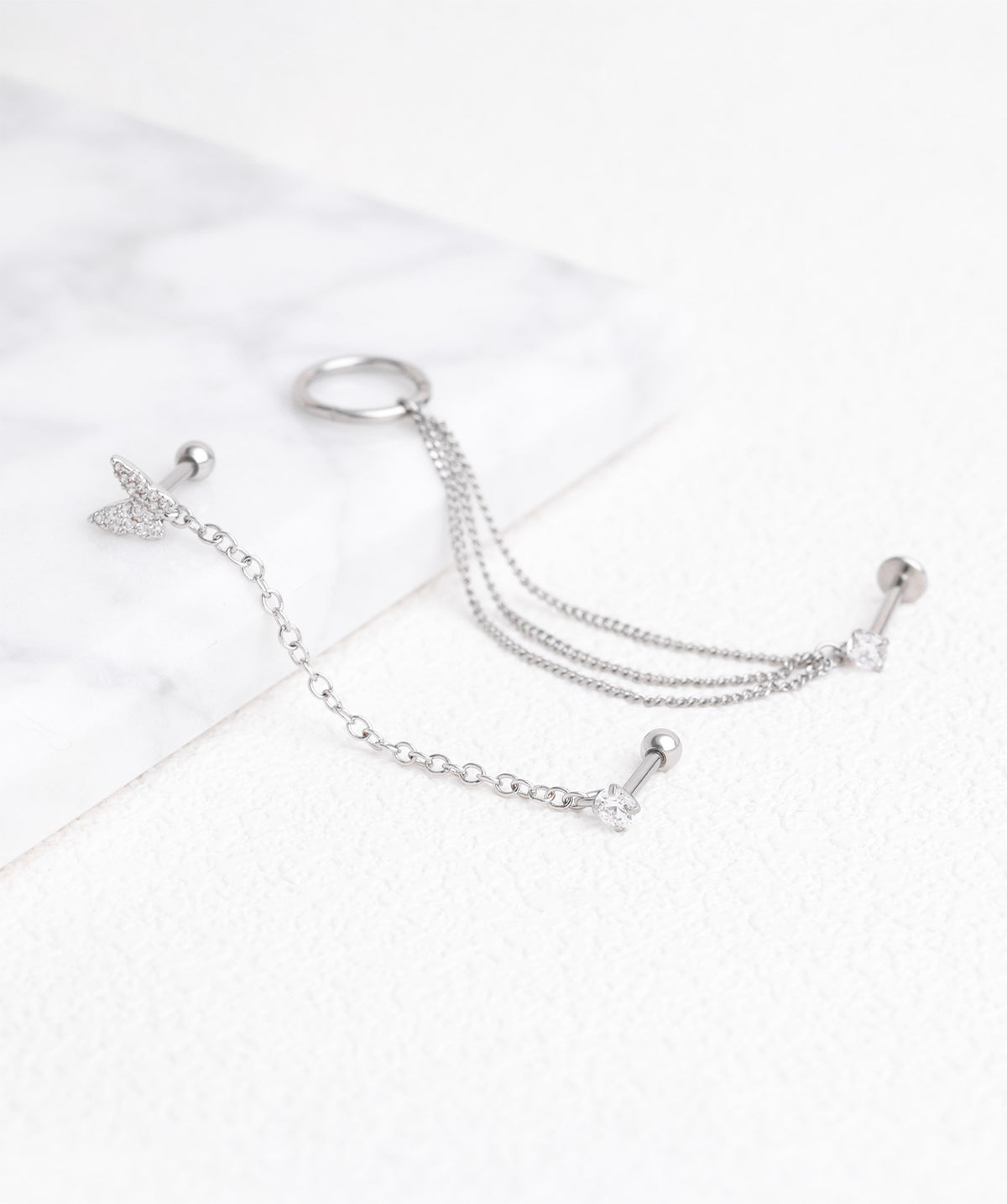 Charming Butterfly Chain - Stainless Steel - Lobe, Upper Lobe - Oumo Jewelry