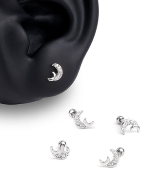 Double Moon Stud - OumoJewelry