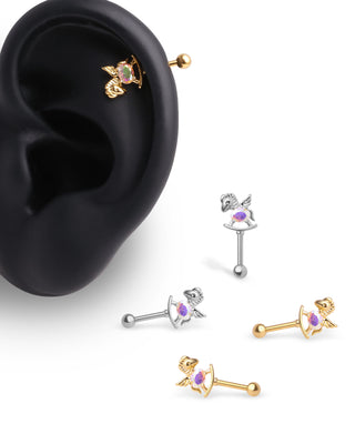 Unicorn Vertical Helix Stud - OumoJewelry