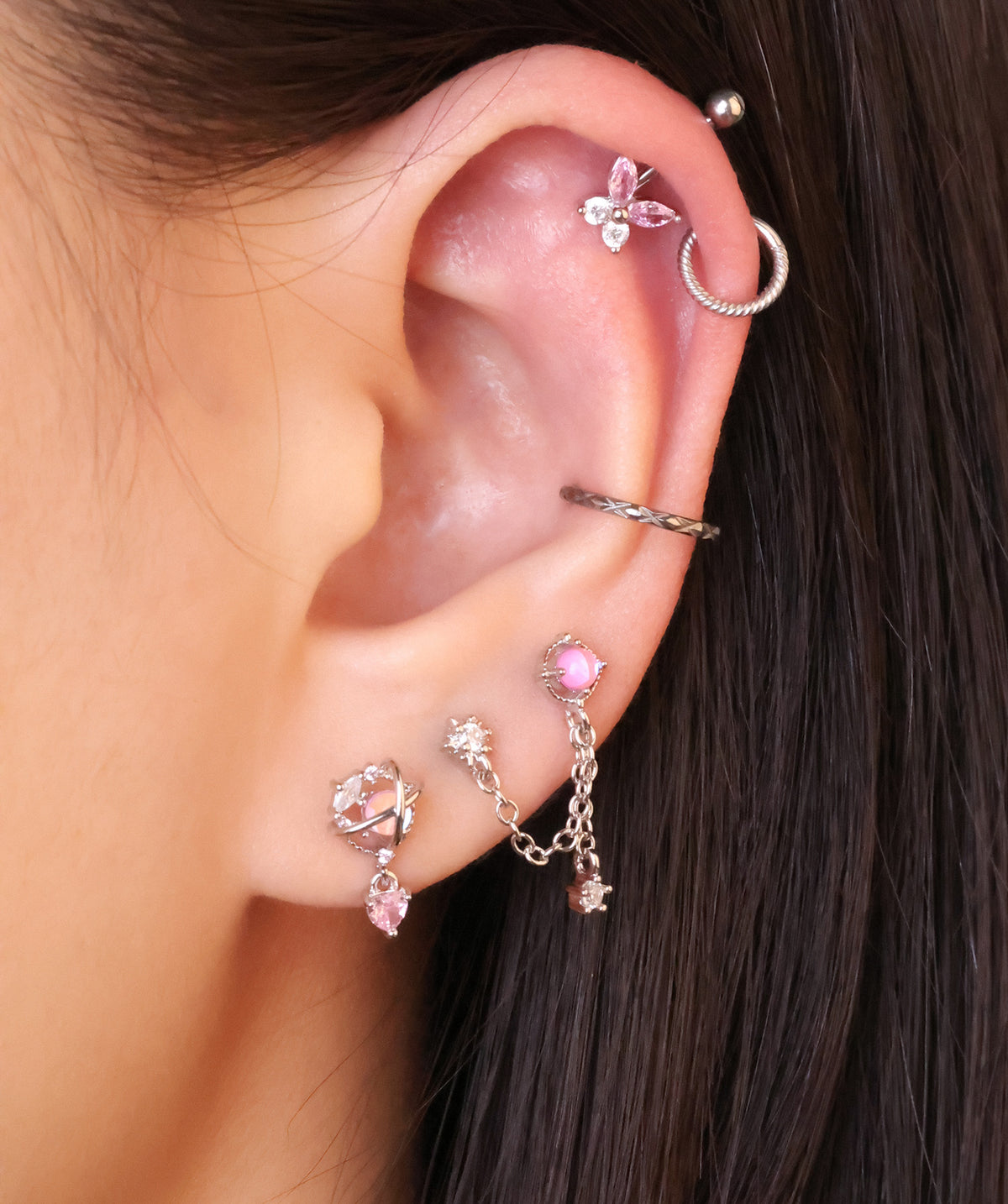 Butterfly Vertical Helix Stud - Stainless Steel - Vertical Helix - Oumo Jewelry