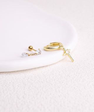 Gemstone Drop Stud - OumoJewelry