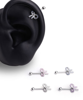 Bow Vertical Helix Stud - OumoJewelry