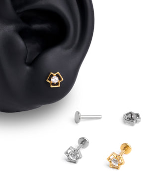 Titanium Flower Flatback Stud - OumoJewelry