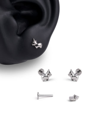 Titanium Guinea Pig Flatback Stud - OumoJewelry