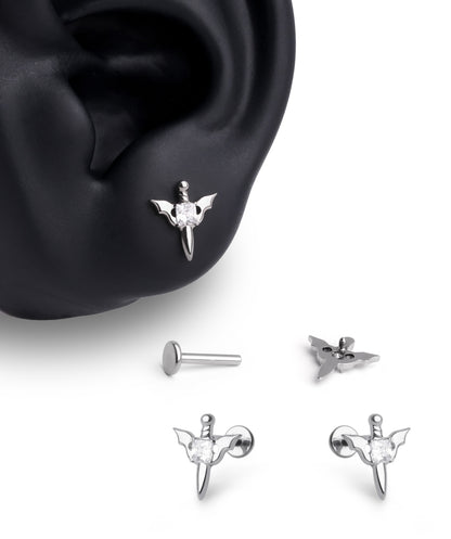 Titanium Winged Sword Stud