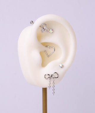 Bow Vertical Helix Stud - OumoJewelry