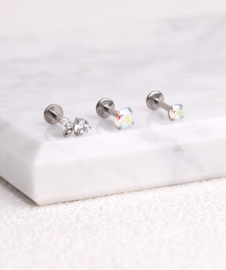 Titanium Plum Flatback Stud - OumoJewelry
